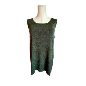 Coldwater Creek NWT Sweater Shell Green Gold Metallic Sleeveless Women’s 1X